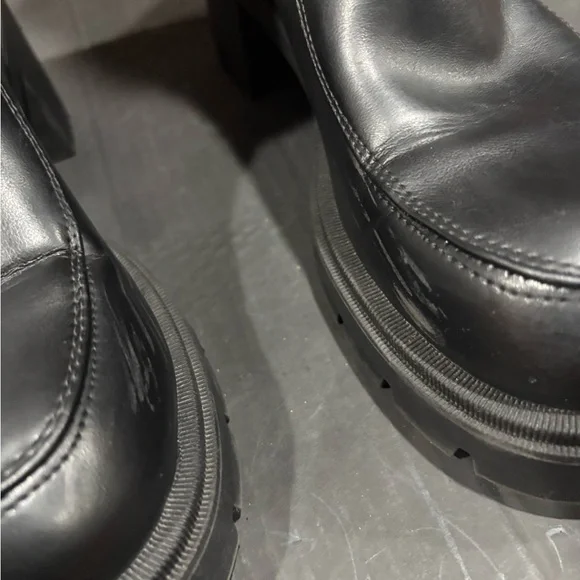 ZARA HIGH BOOTS WITH LUG SOLE BLACK 3049/410Women’s EU40/US9 BLOGGERS FAV - Picture 4 of 9